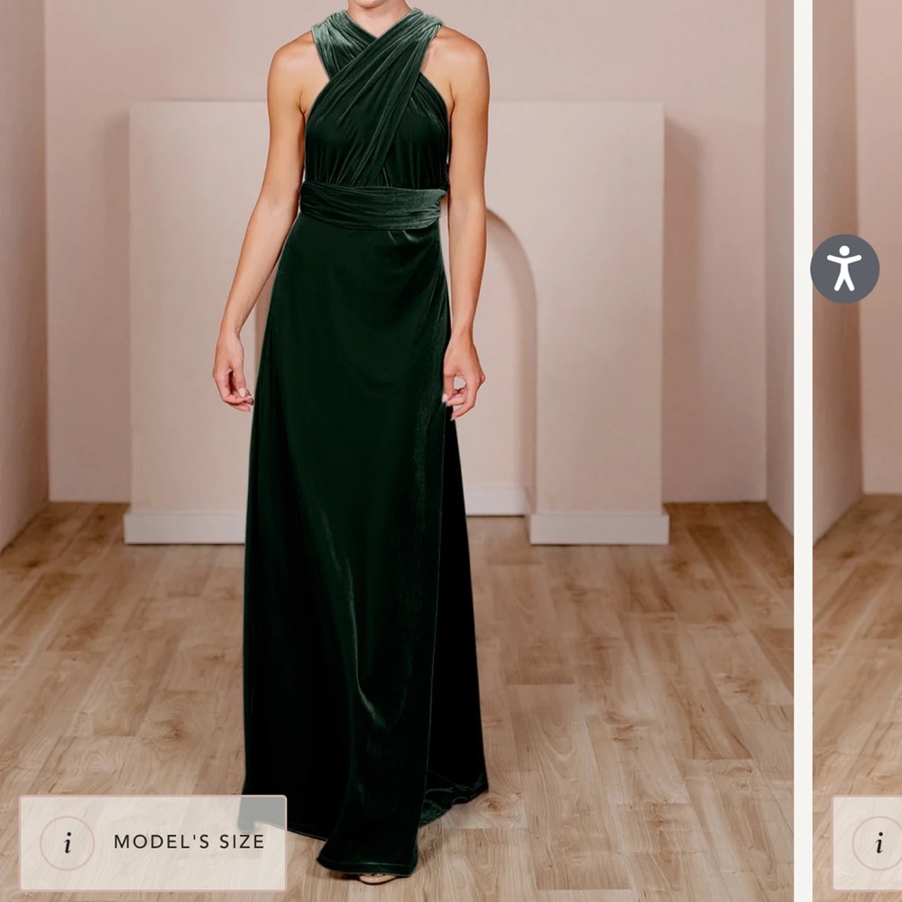 Revelry Velvet Micah Convertible Dress in Emerald